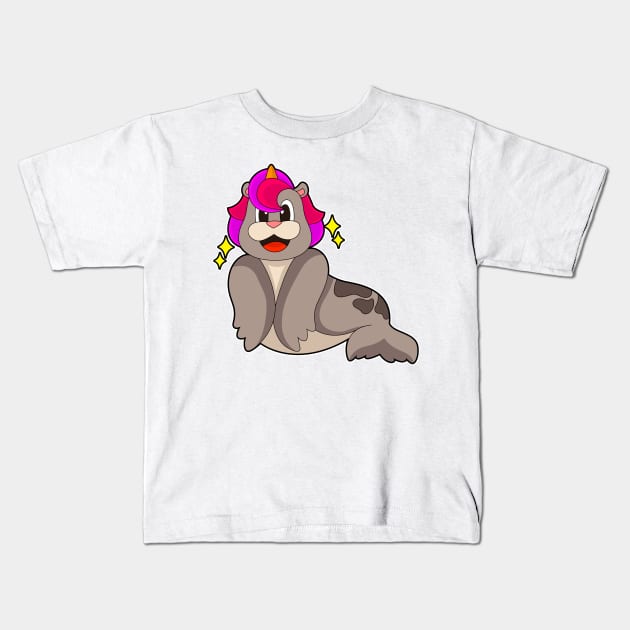 Seal Unicorn Kids T-Shirt by Markus Schnabel